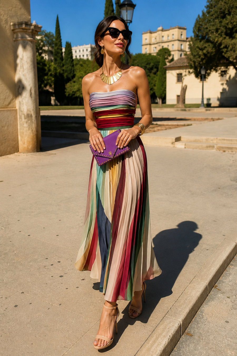Ruby™ | Strapless Pleated Maxi Dress