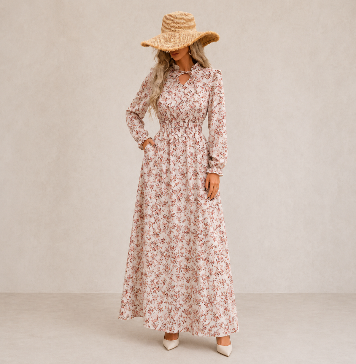 Vivian™ | Romantic Long-Sleeve Maxi Dress