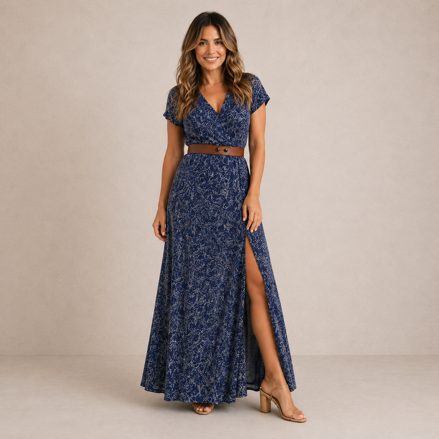 Edwina | Floral Belted Maxi Dress