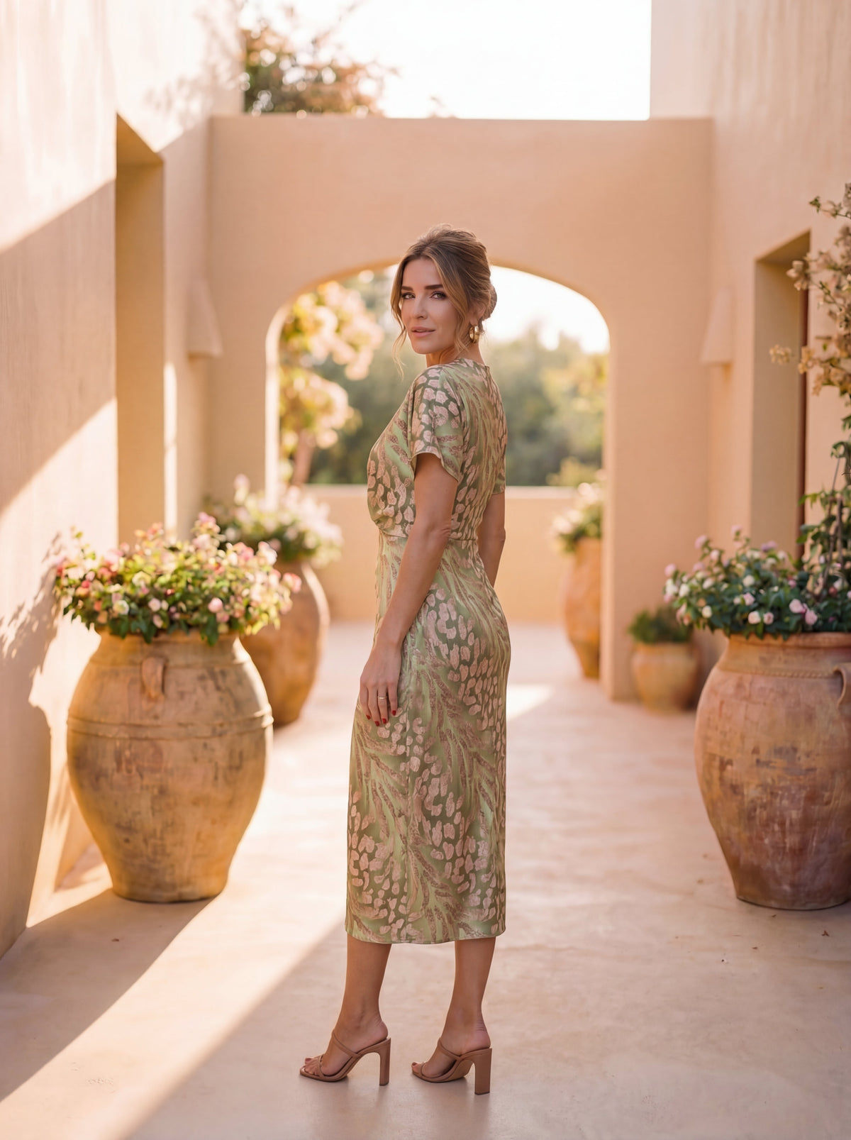 Lily™ | Ruffle Sleeve Midi Dress