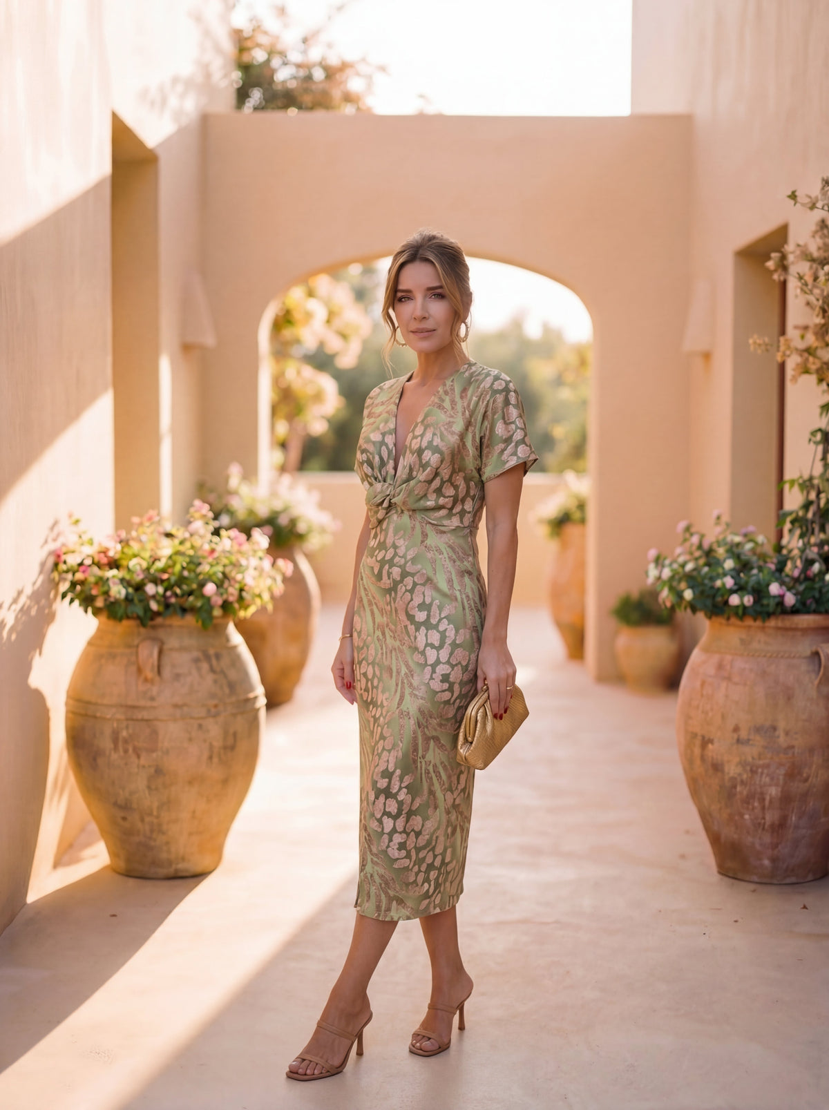 Lily™ | Ruffle Sleeve Midi Dress