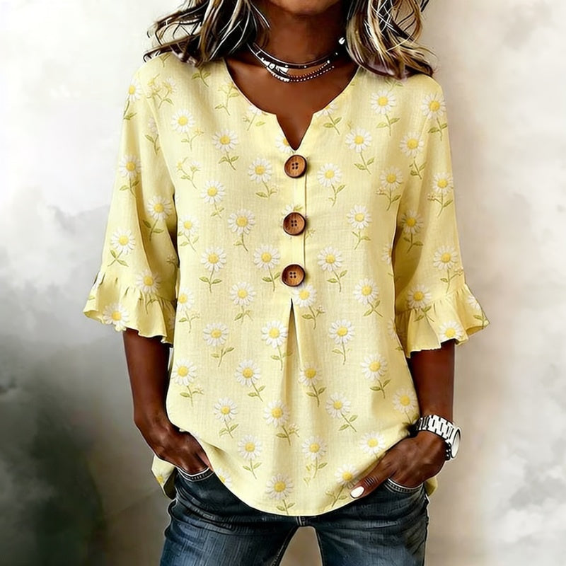 Vintage Floral Print Blouse