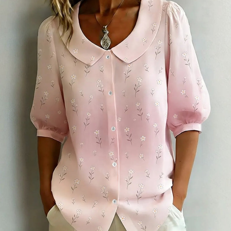 Vintage Floral Print Blouse
