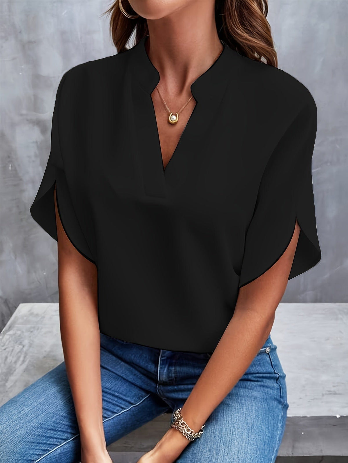 Colorful Draped Blouse