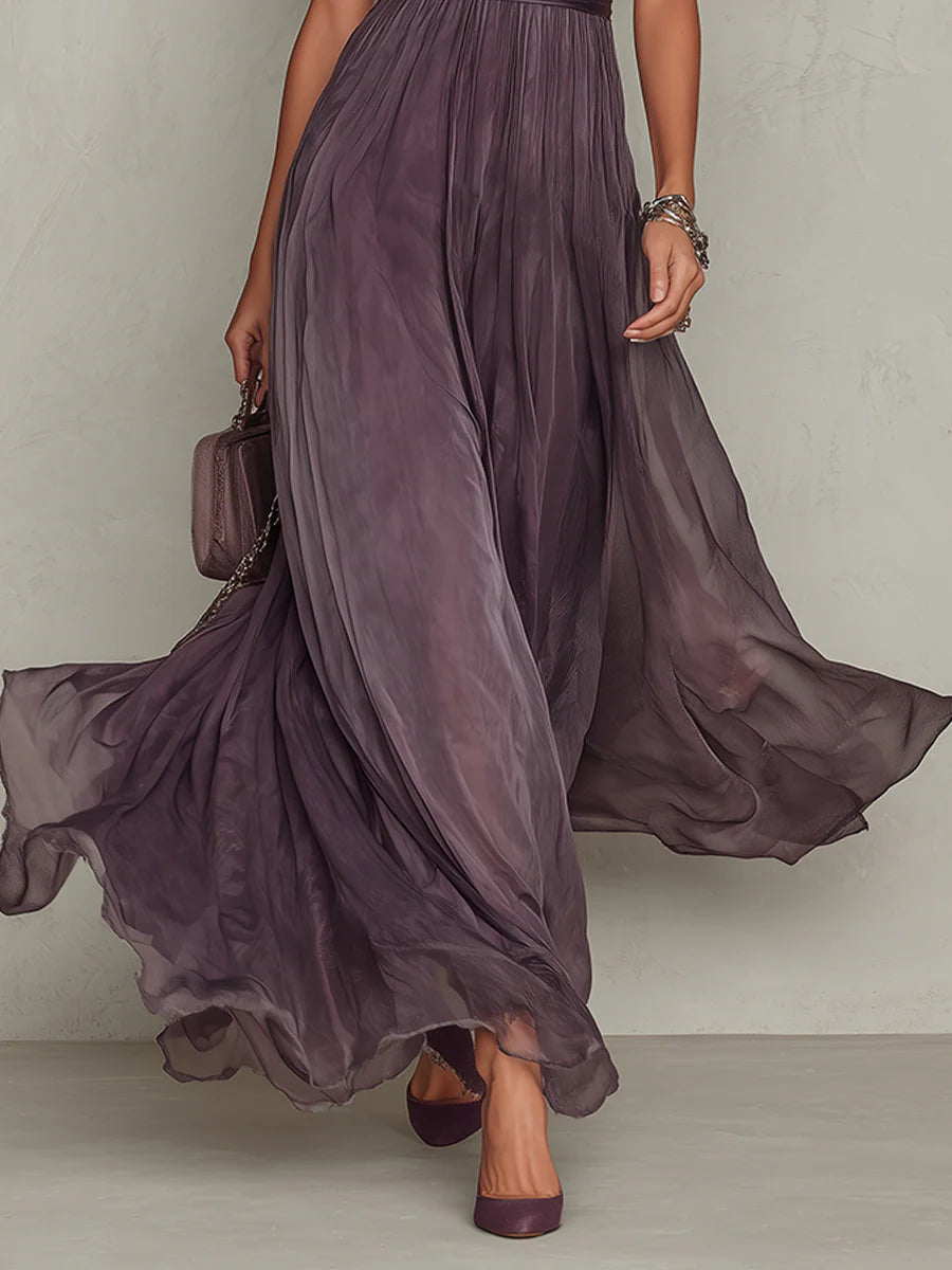 Amelia™ | Pleated Puff-Sleeve Midi Dress