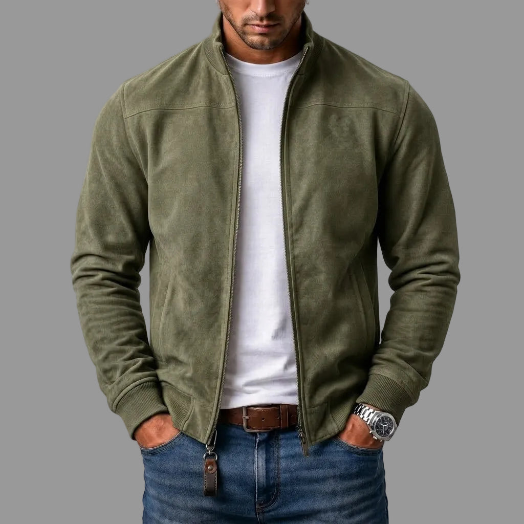 Austin™ | Classic Suede Look Zip Front Jacket