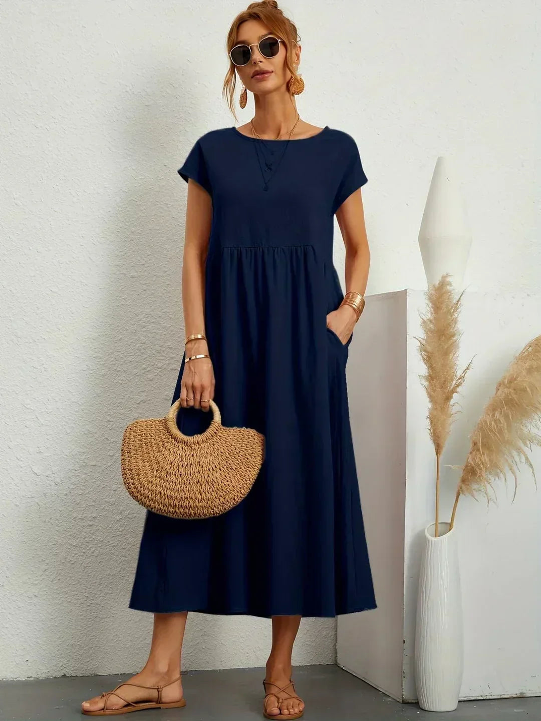 Lola™ | Breathable White Midi Dress