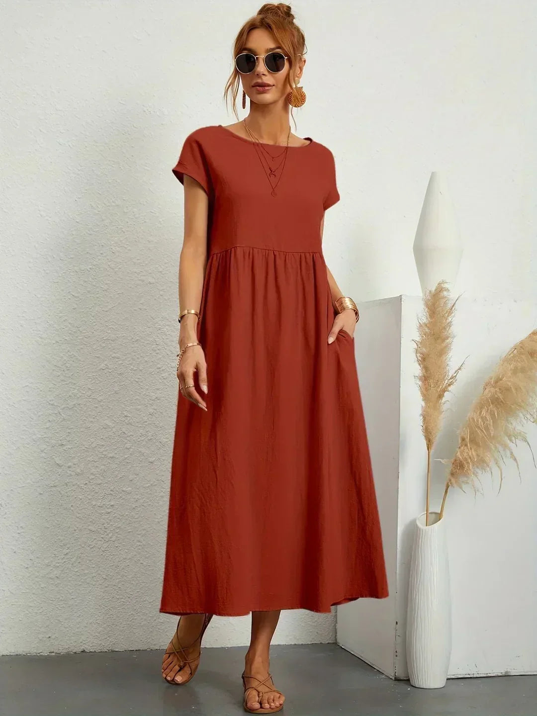Lola™ | Breathable White Midi Dress