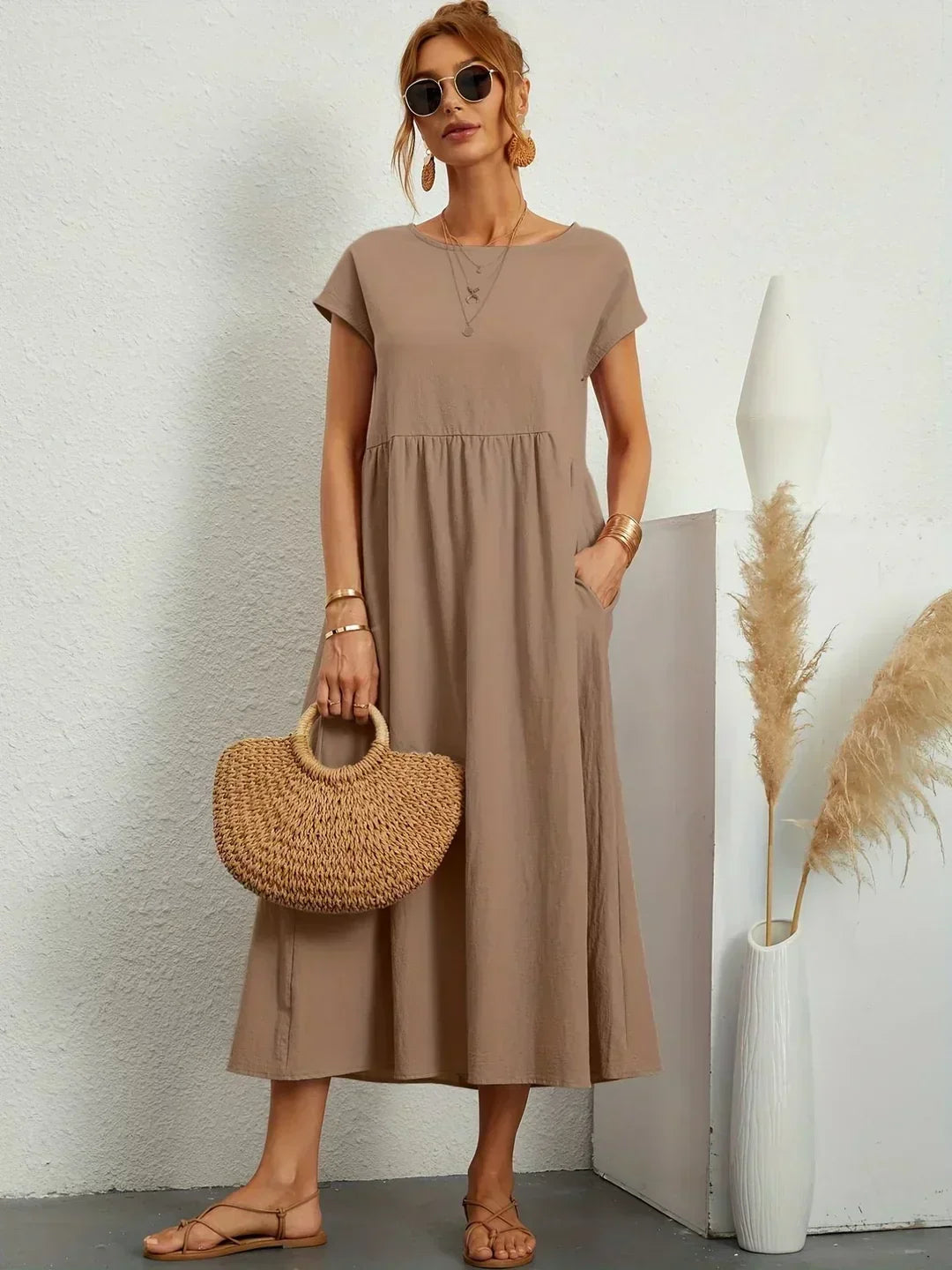 Lola™ | Breathable White Midi Dress