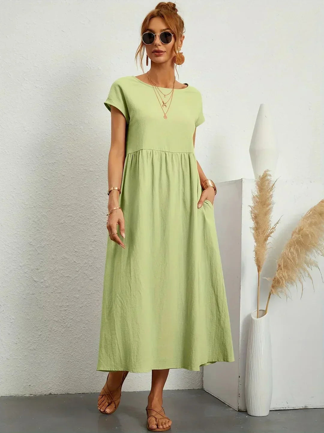 Lola™ | Breathable White Midi Dress