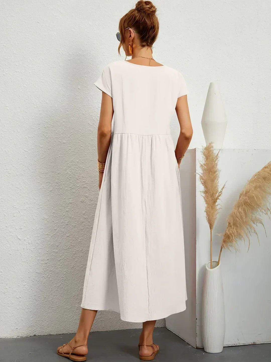 Lola™ | Breathable White Midi Dress