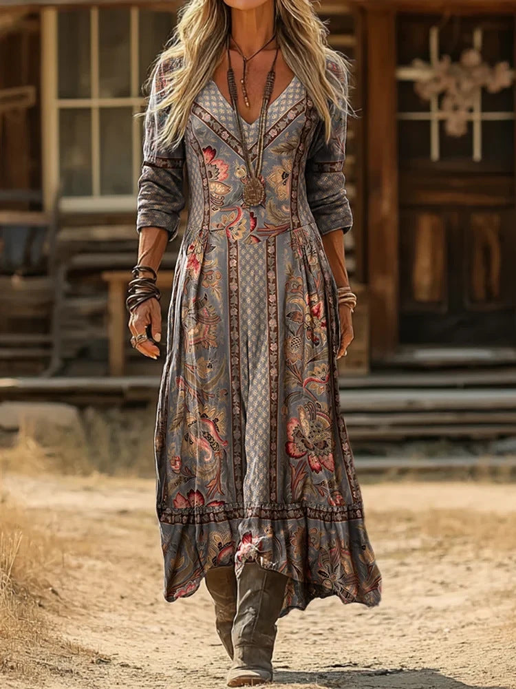Ella™ | Long Sleeve Vintage Casual Dress