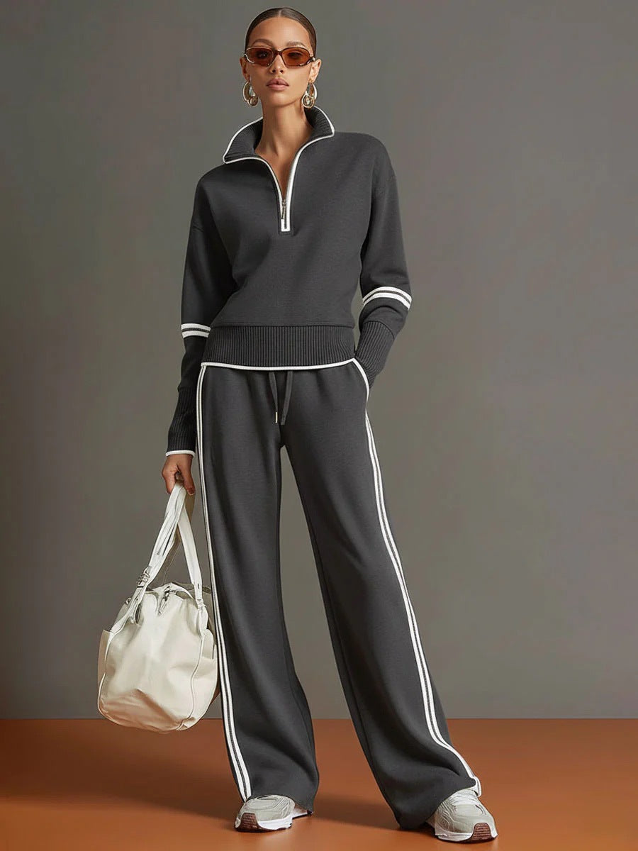 Charlotte | Women's Two-Piece Tracksuit – Quarter-Zip Top & Trousers