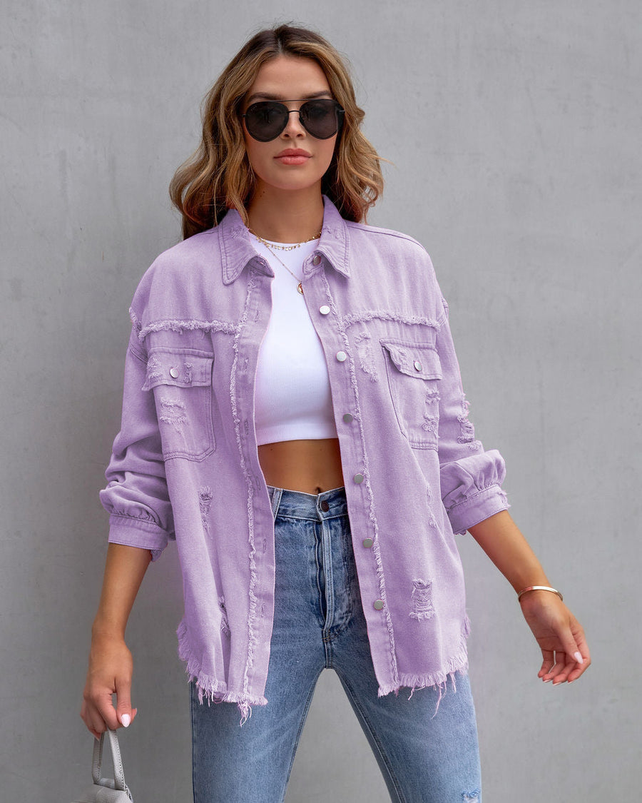 EUGENIA™ – Relaxed Drop Shoulder Collared Jacket