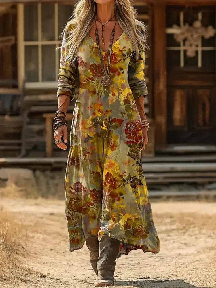 Sophia™ | Long Sleeve Vintage Casual Dress