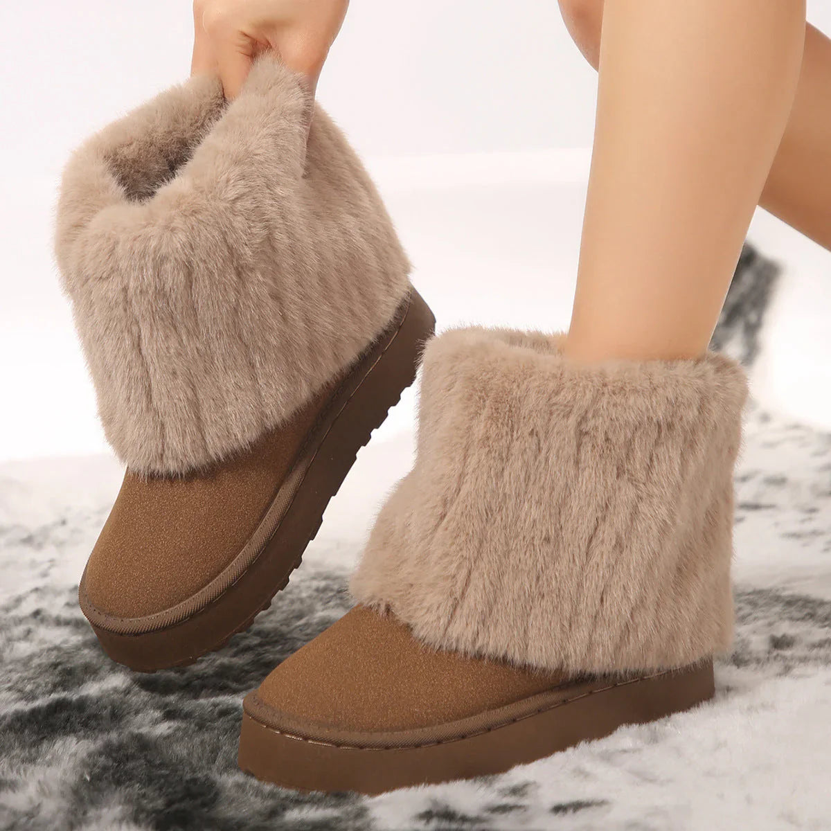 VANESSA™ - Women’s Snow Boots Fluffy Faux Lined Short Winter Platform Shoes