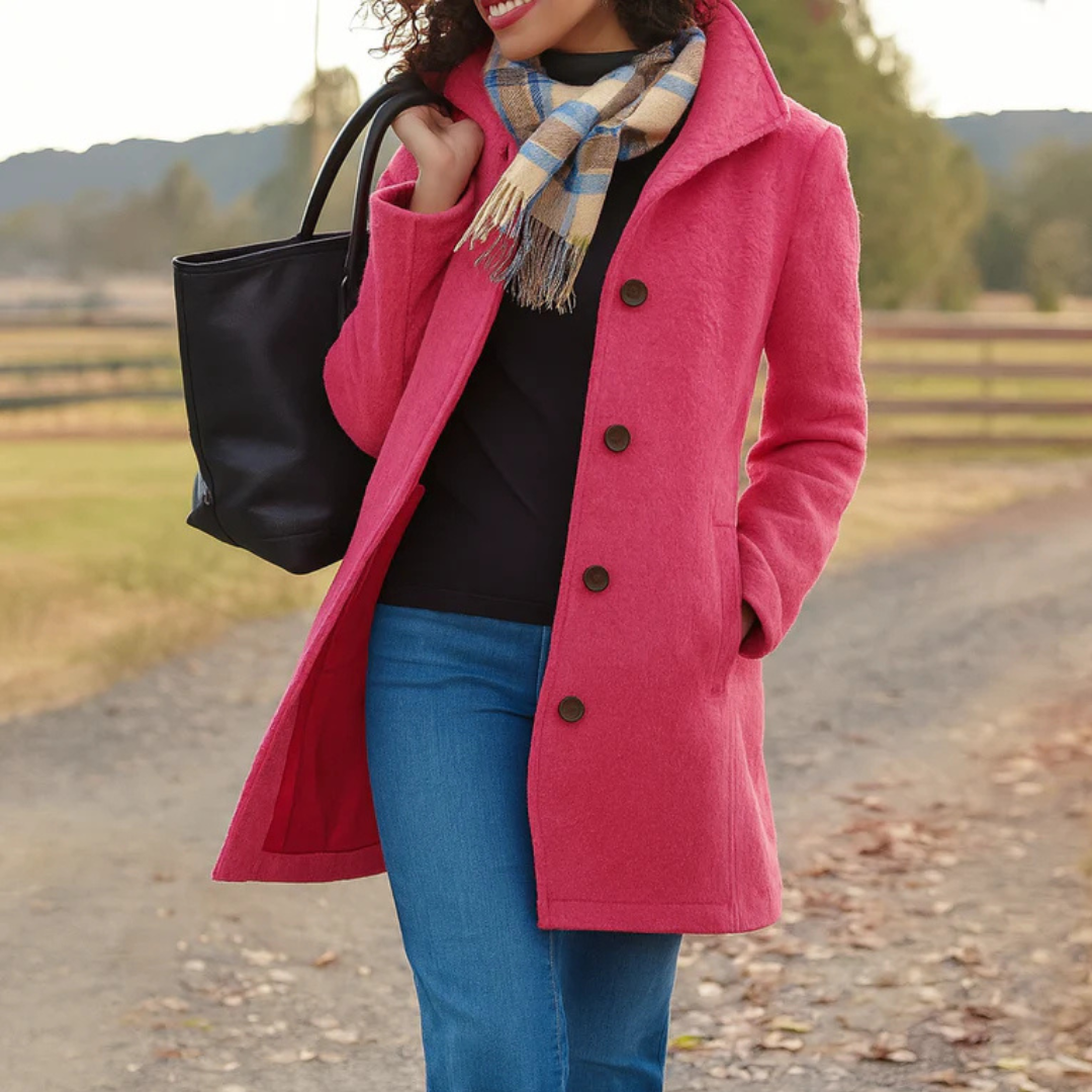 Evanna™ | Classic Button-Front Longline Coat