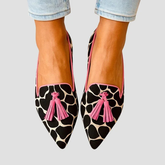 Pink Leopard Print Women's Loafers