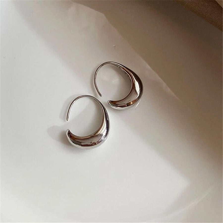 Oval Hoop Gold and Silver Earrings