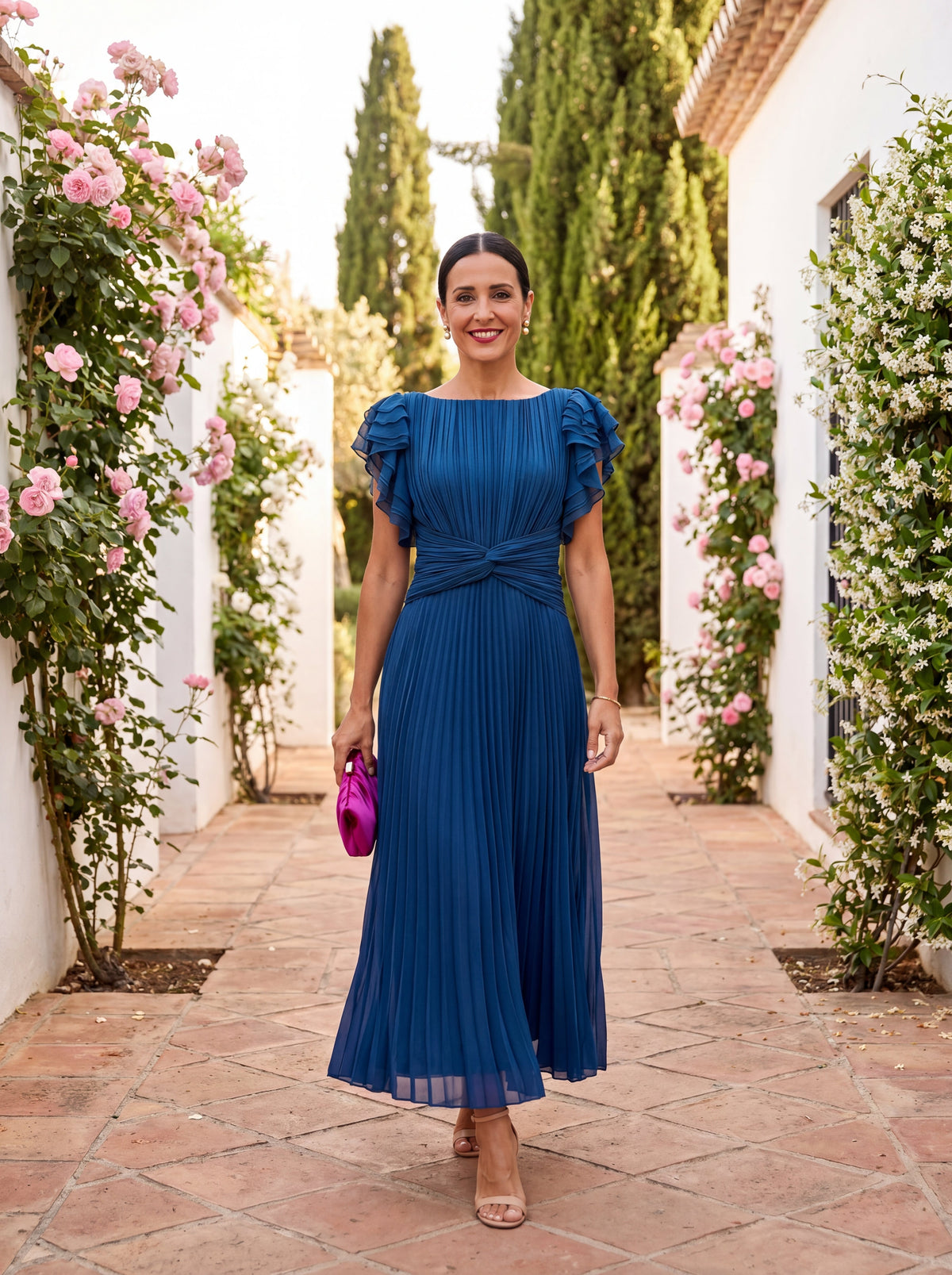 Zorelia™ | Tie-Front Midi Dress