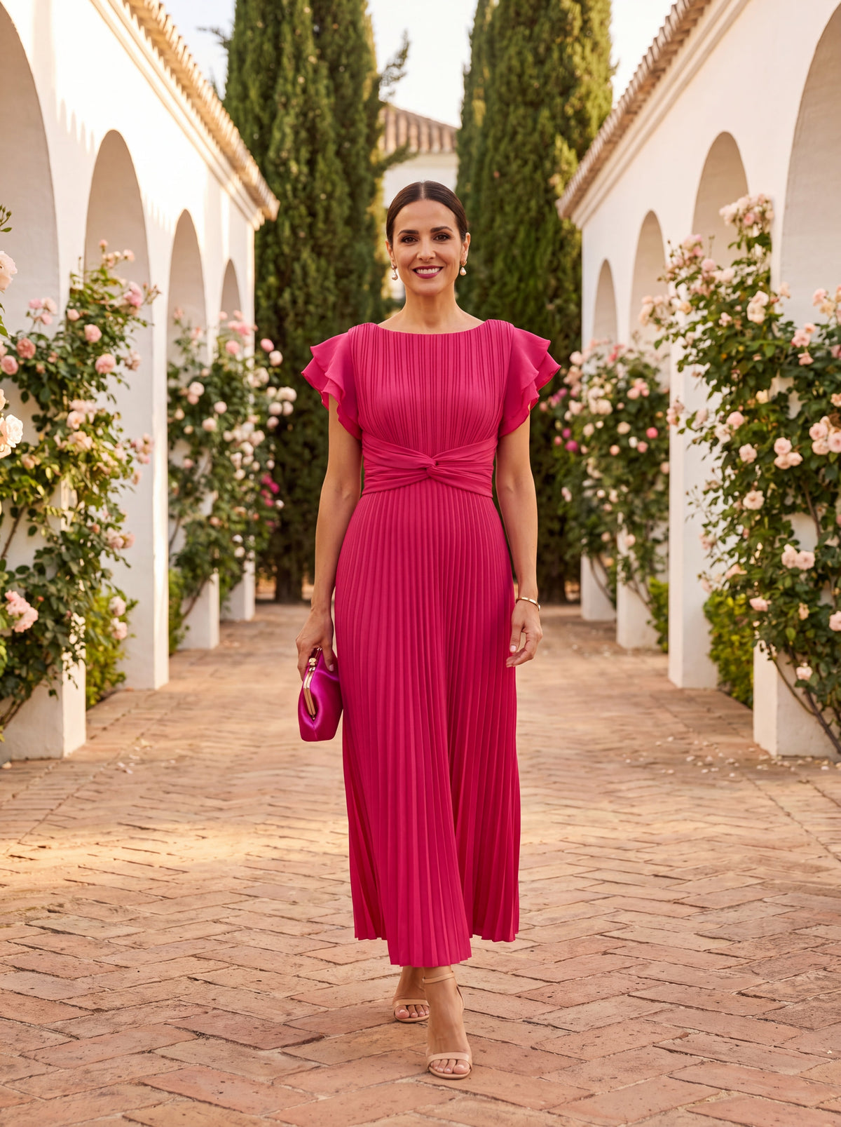 Zorelia™ | Tie-Front Midi Dress