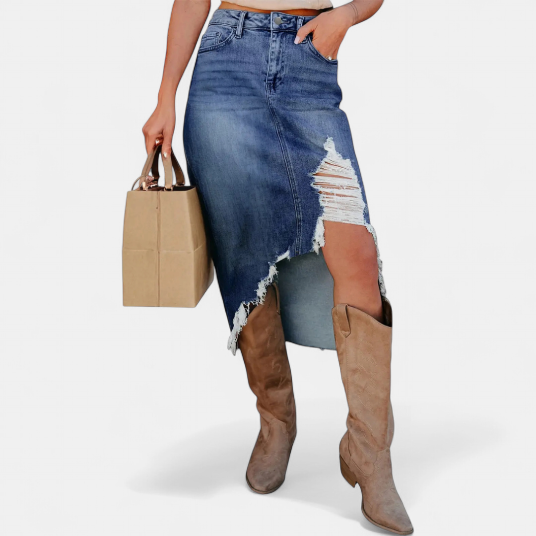 Blake™ | Relaxed High-Waist Denim Maxi Skirt