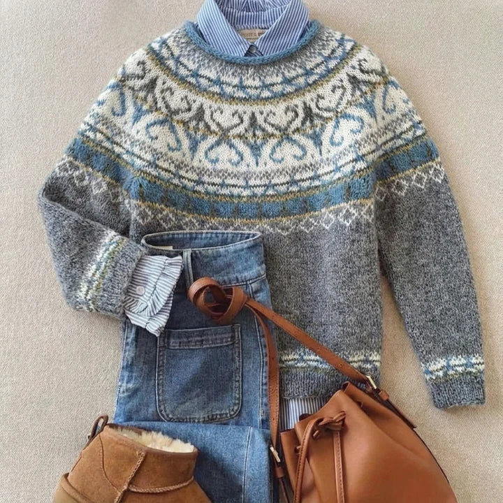 Tove | Pale Gray Nordic Jumper