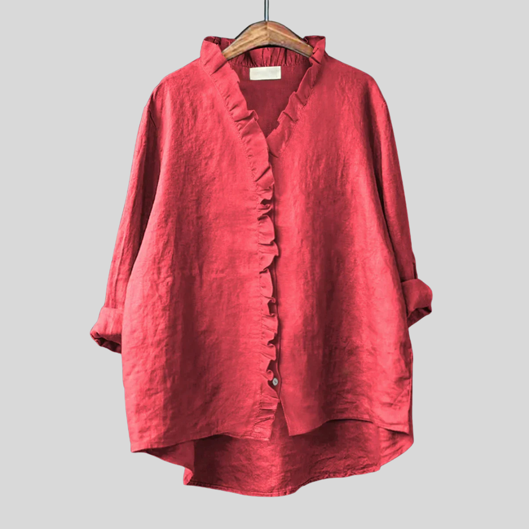 Brooklyn | Cotton & Linen Ruffle Shirt