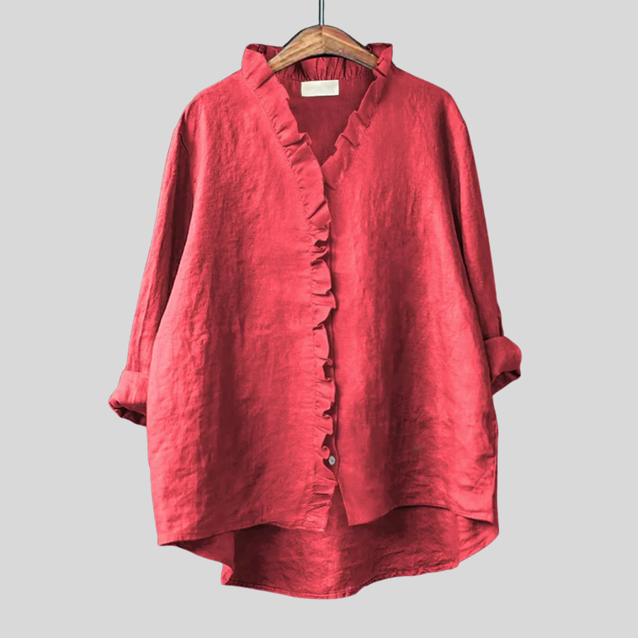 Brooklyn | Cotton & Linen Ruffle Shirt