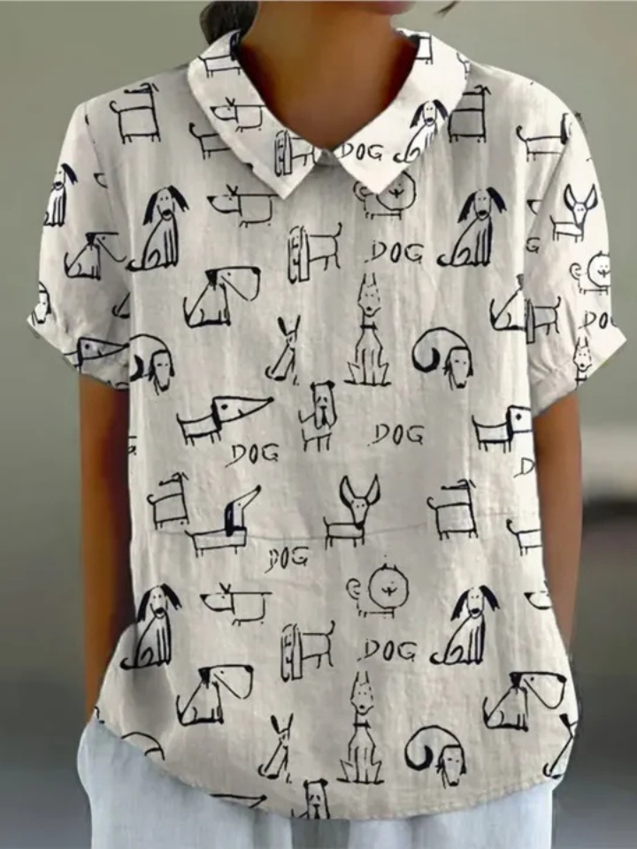 Mila | Whimsical Dog Print Shirt