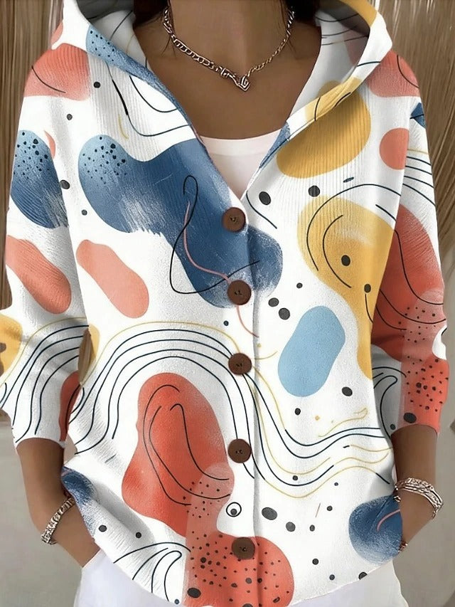 Rosalyn | Artful Hooded Shirt Jacket