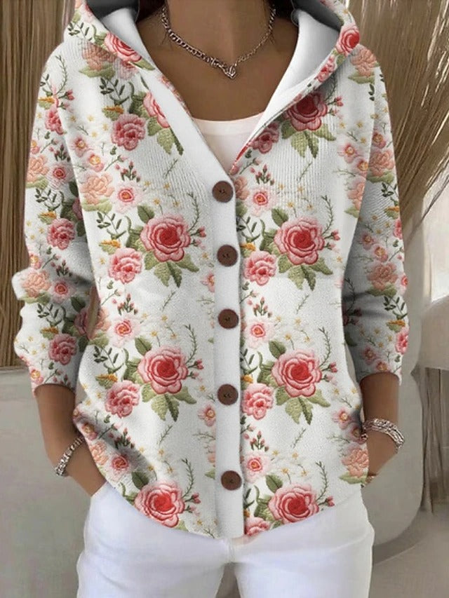 Rosalyn | Artful Hooded Shirt Jacket