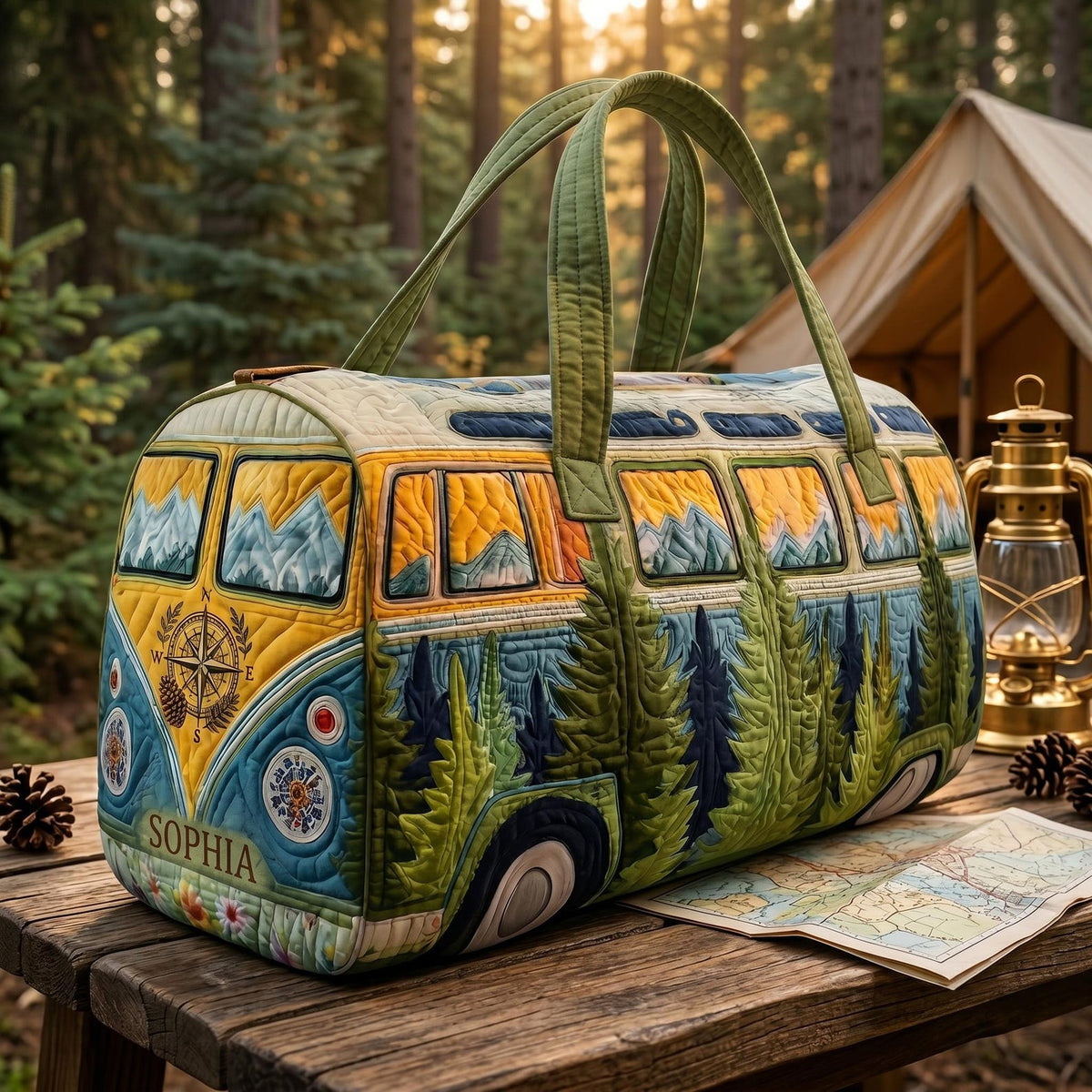 Forest Adventure Personalized Quilted Duffle Bag EM12