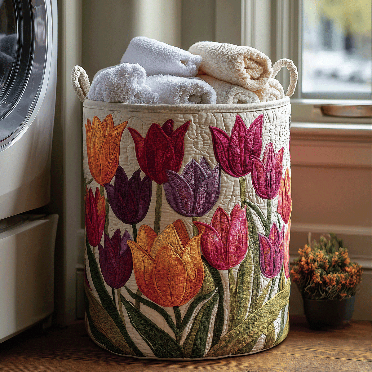 Liliana | Hand-Quilted Laundry Basket