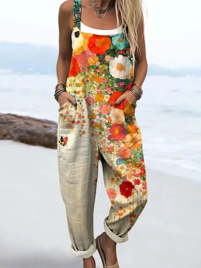 Vintage Floral Jumpsuit Women - Effortless Style & All-Day Comfort