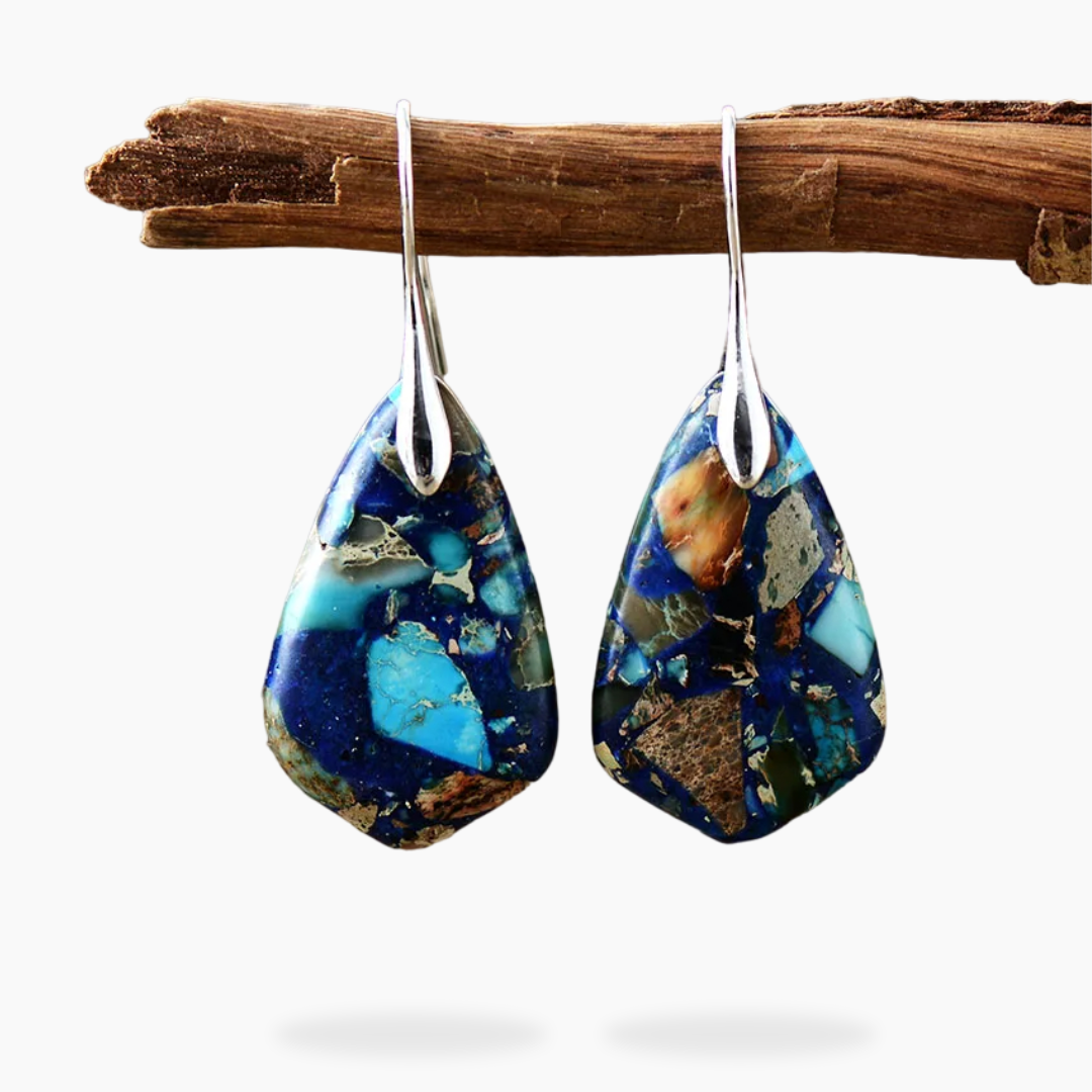 Abstract Jasper Dangle Earrings