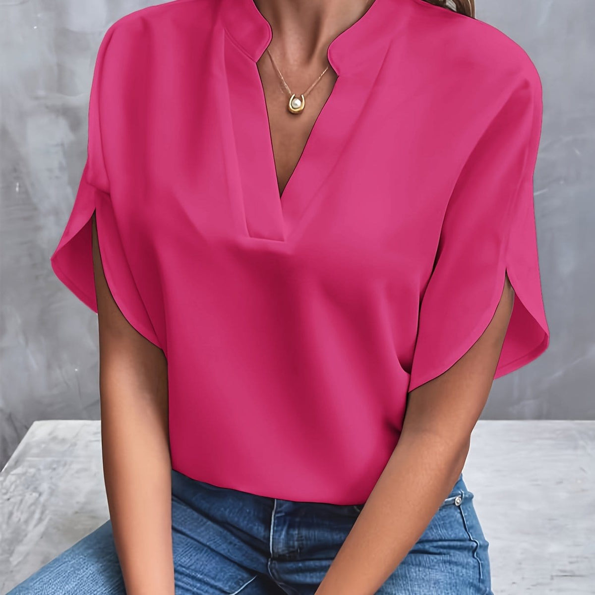 Colorful Draped Blouse