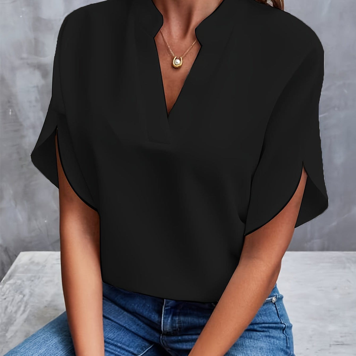 Colorful Draped Blouse