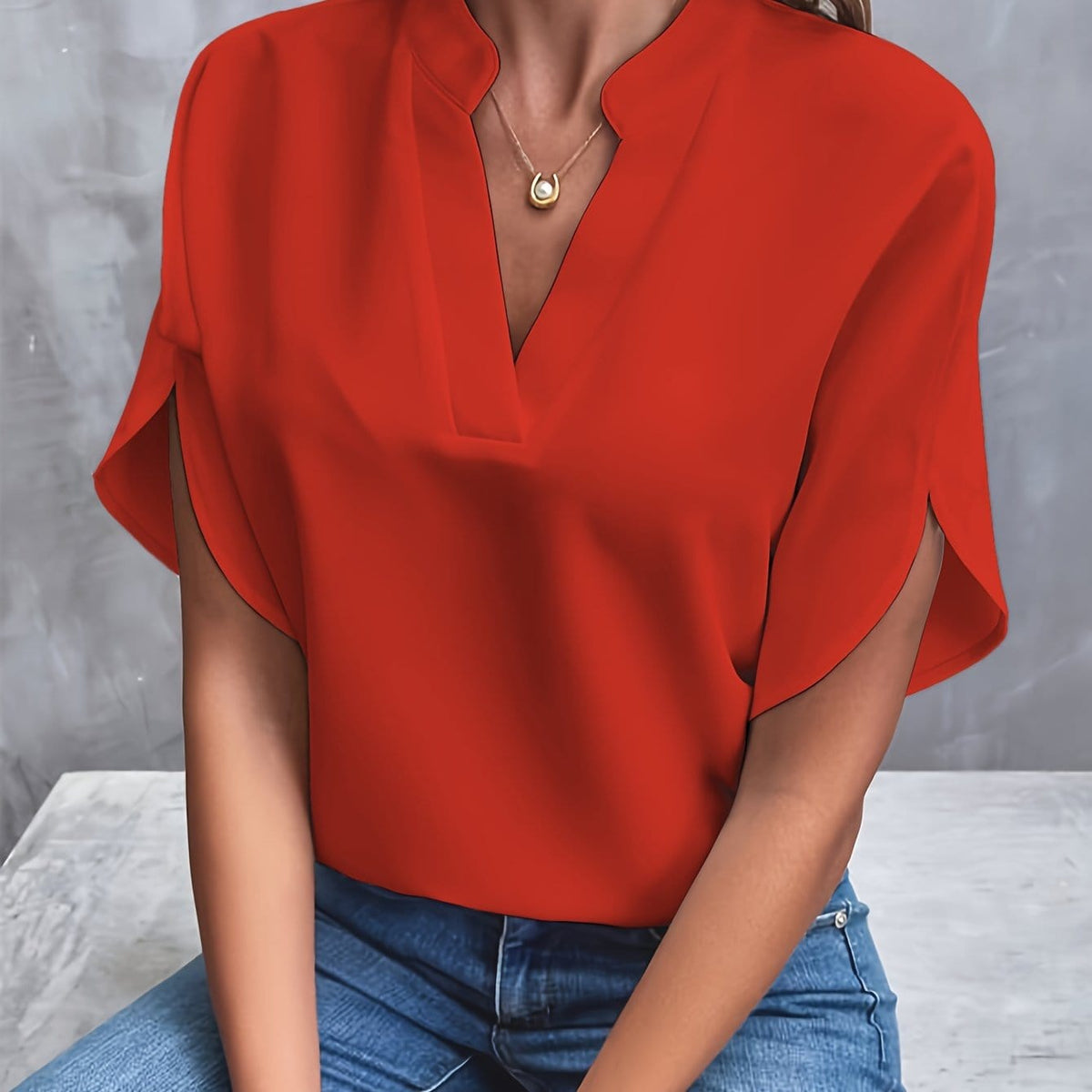 Colorful Draped Blouse