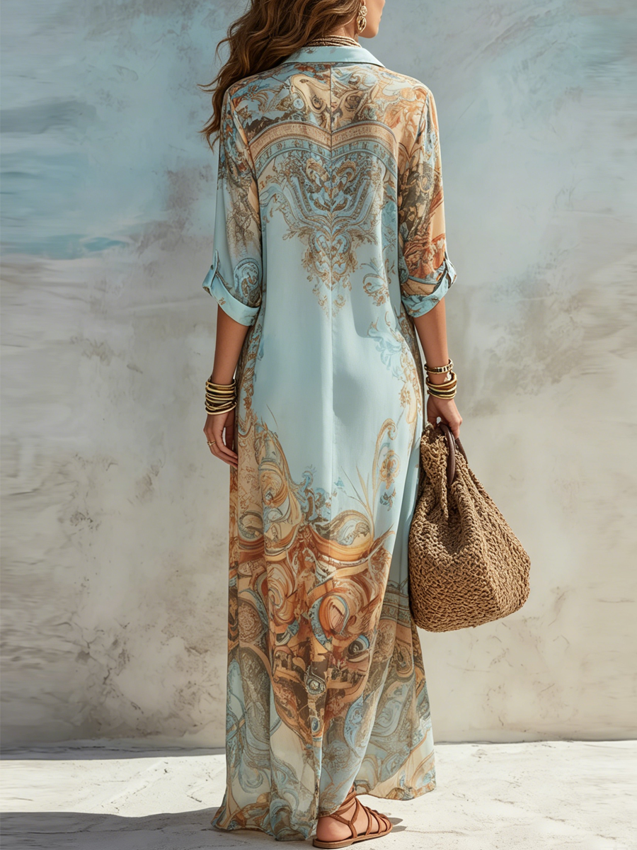 Camille™ | Bohemian Paisley Maxi Dress