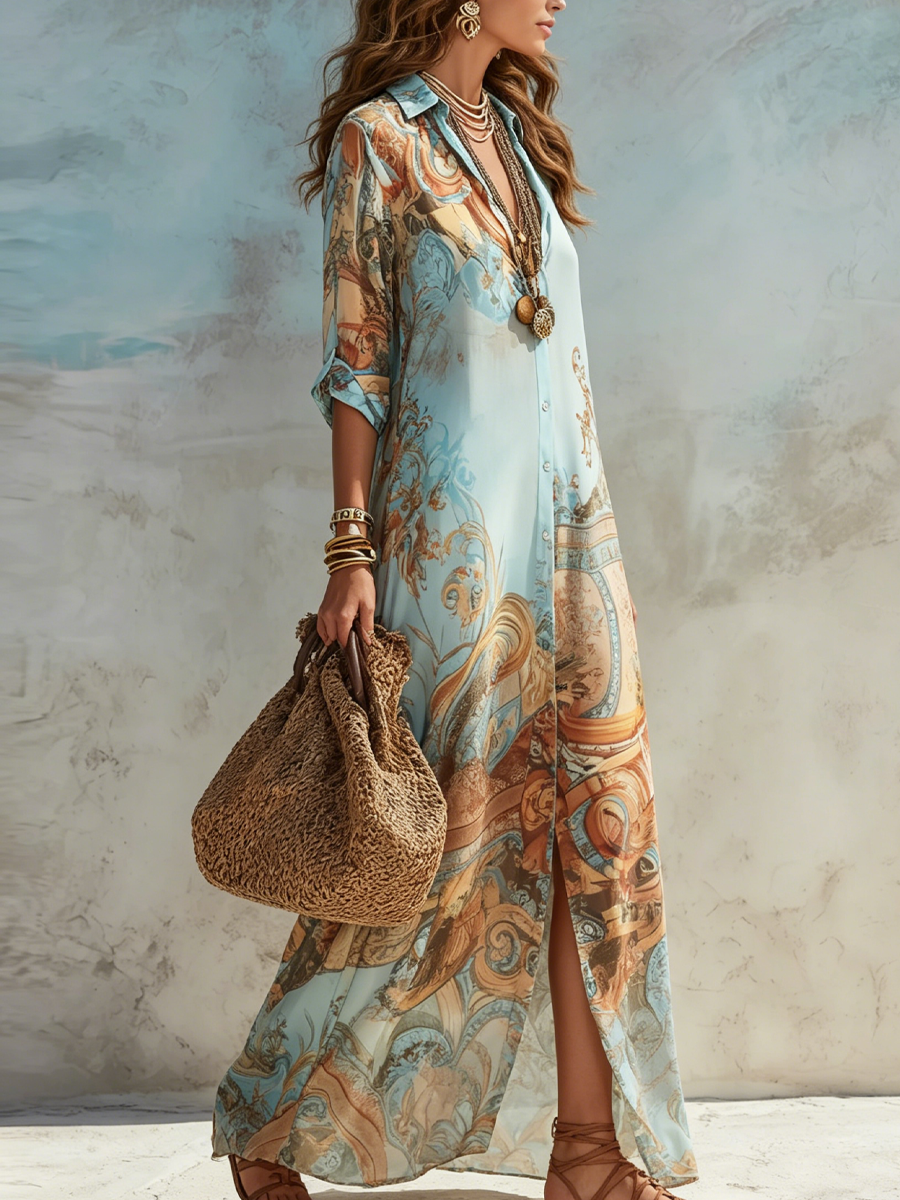 Camille™ | Bohemian Paisley Maxi Dress