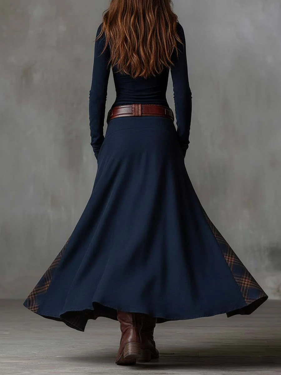 HELENA IVY | WINTER NIGHT SUEDE MAXI DRESS WITH BELT