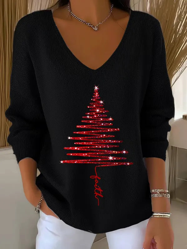 Monica | Elegant Christmas Knit Top
