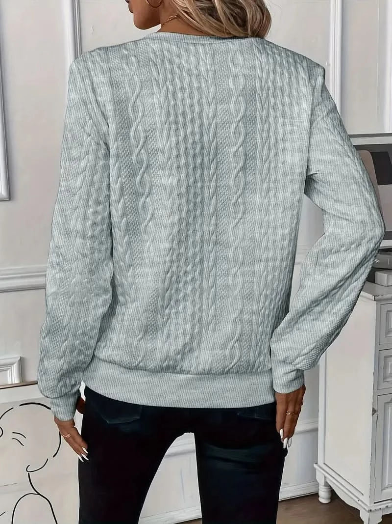 Angela™ | Elegant Textured Zip Front Knit Sweater