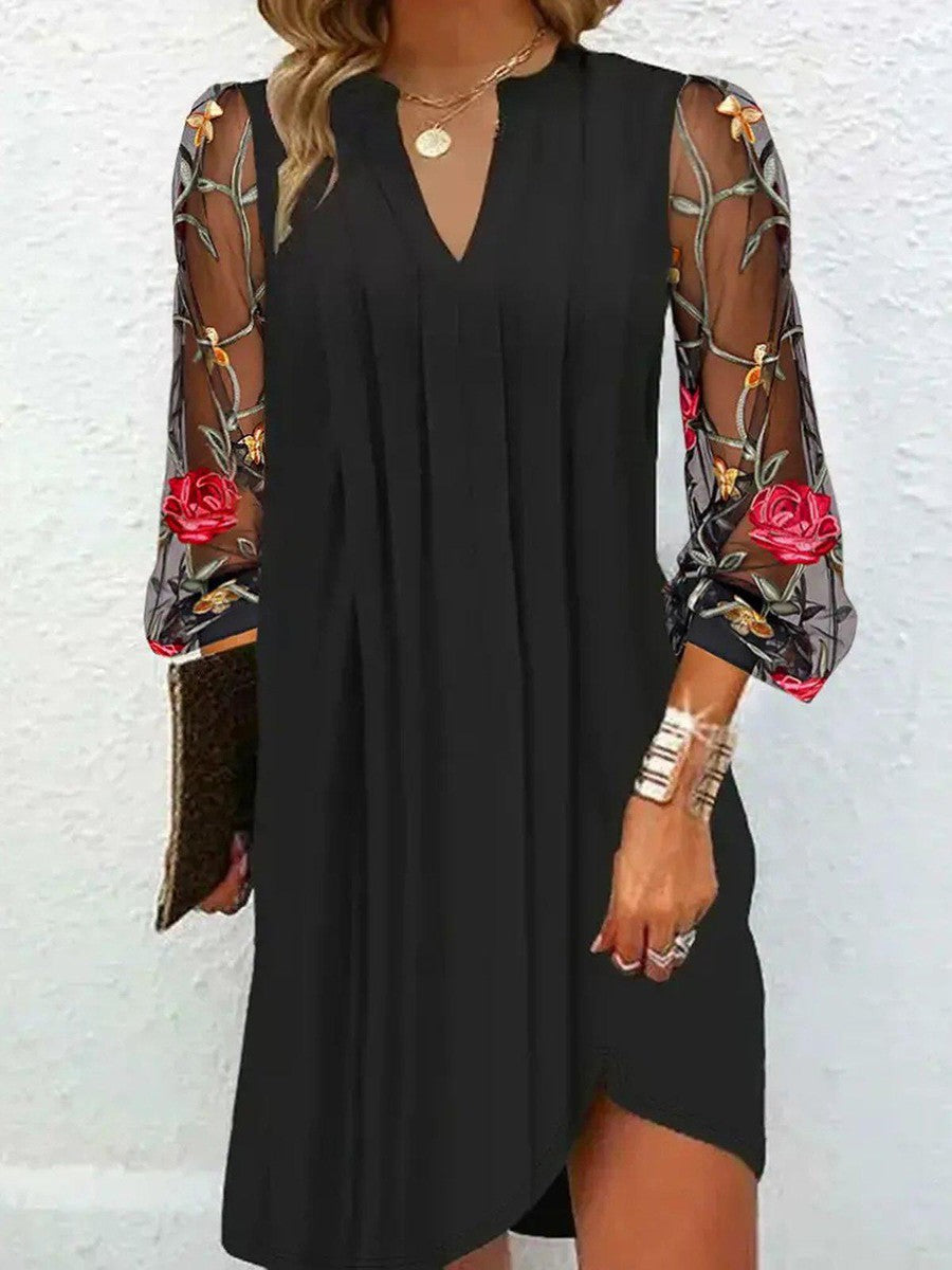 Camille | Elegant Dress with Floral Sleeves