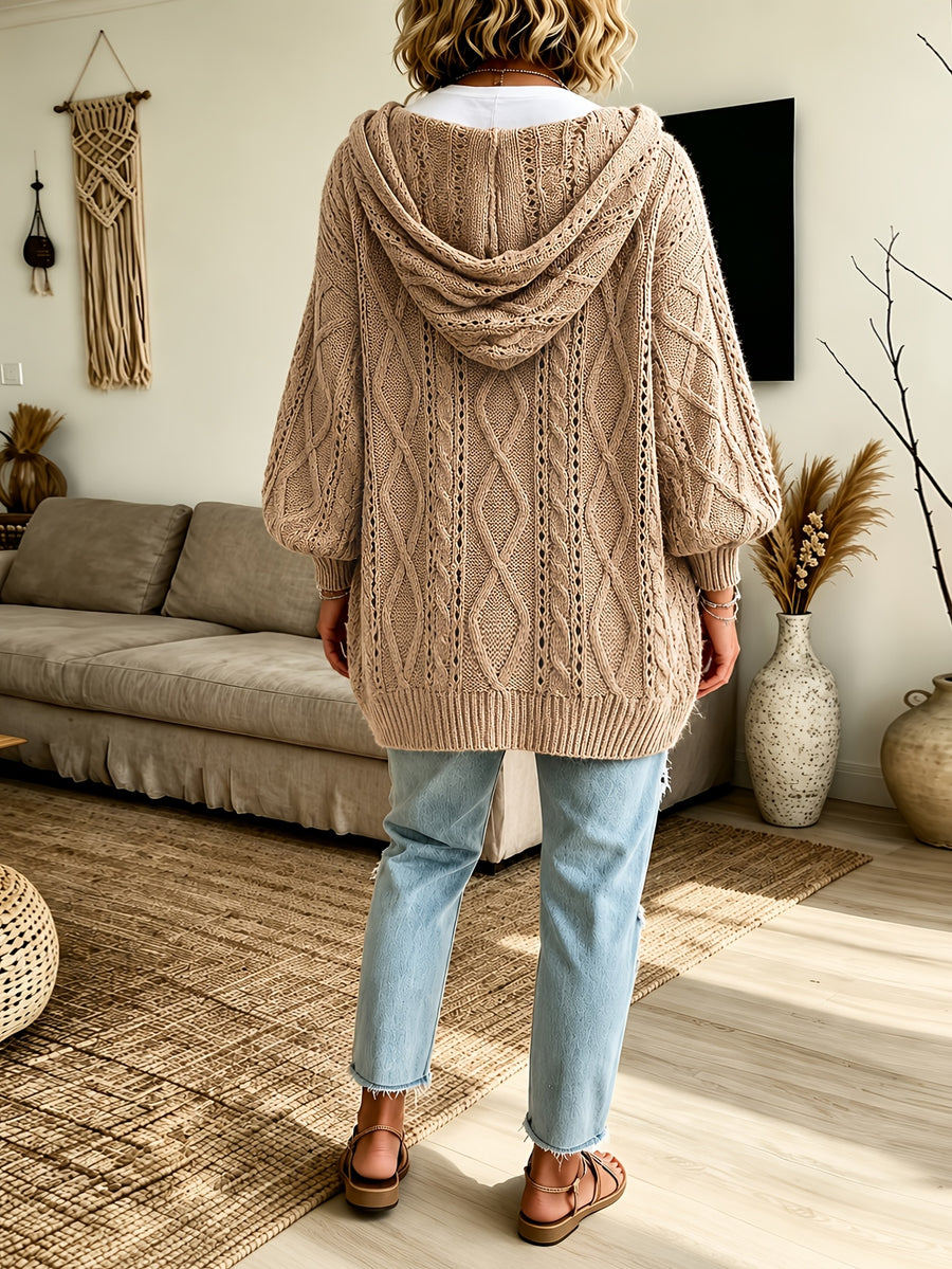 Anthea™ | Cable Knit Hooded Sweater