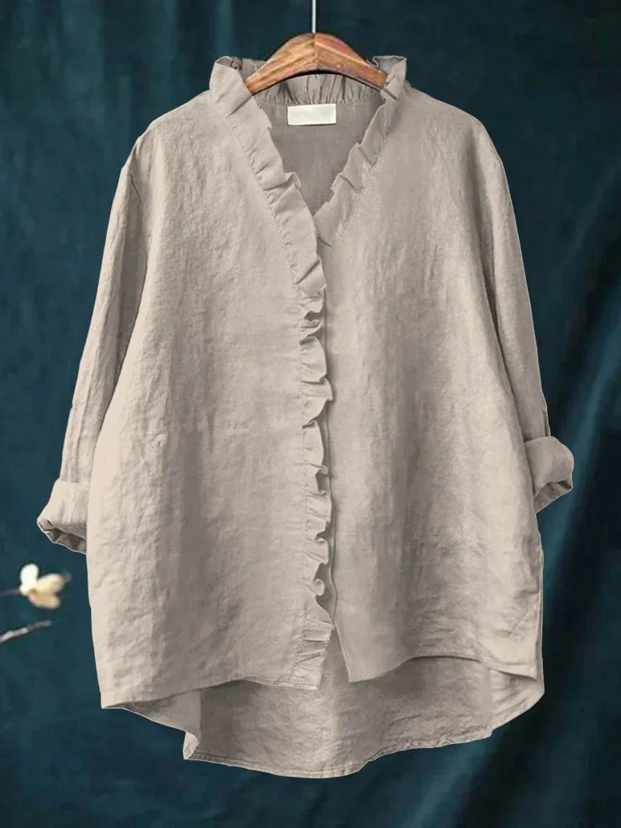 Brooklyn | Cotton & Linen Ruffle Shirt