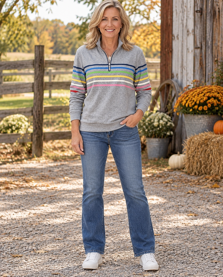 Maggie | Casual Multicolor Stripe Pullover