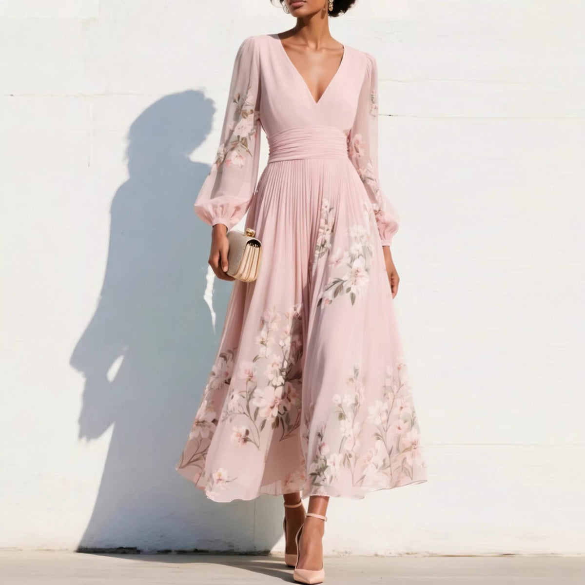 Stella™ | Puff Sleeve Midi Dress