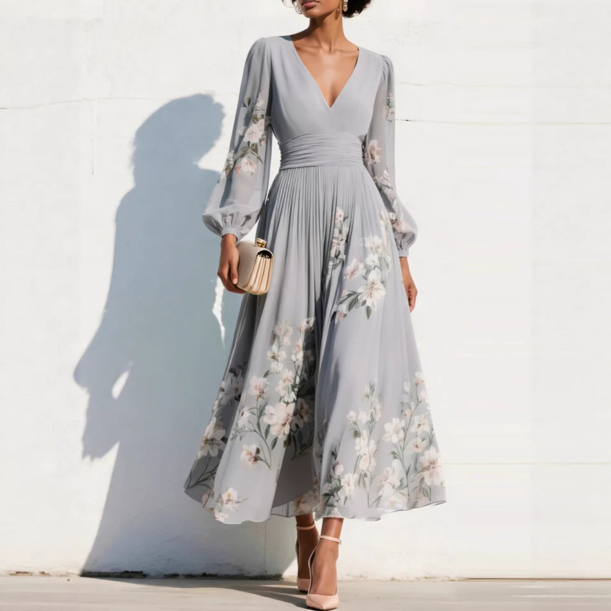 Stella™ | Puff Sleeve Midi Dress